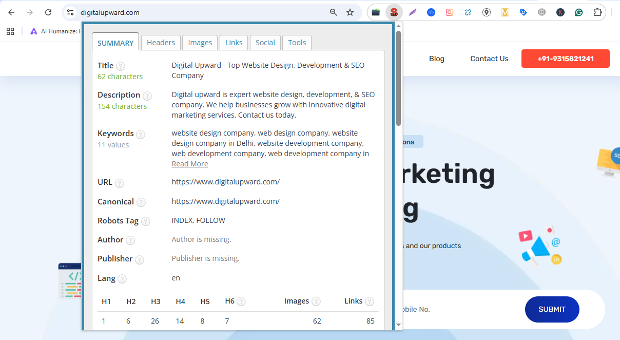 SEO meta in 1 Click