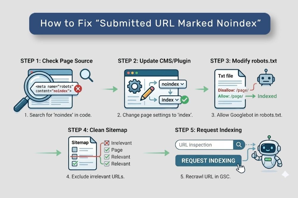 How to Fix Submitted URL Marked Noindex