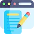 Icon depicting a pen and paper, related to website design's Dynamic vs. Static Content