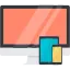 Icon of a computer monitor, tablet, and phone illustrating responsive website design for seamless navigation on any screen size.